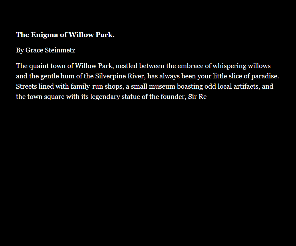 Enigma of Willow Park